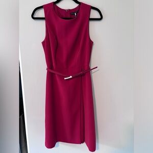 White House Black Market Women’s Red Career Business Dress with Belt Size 4